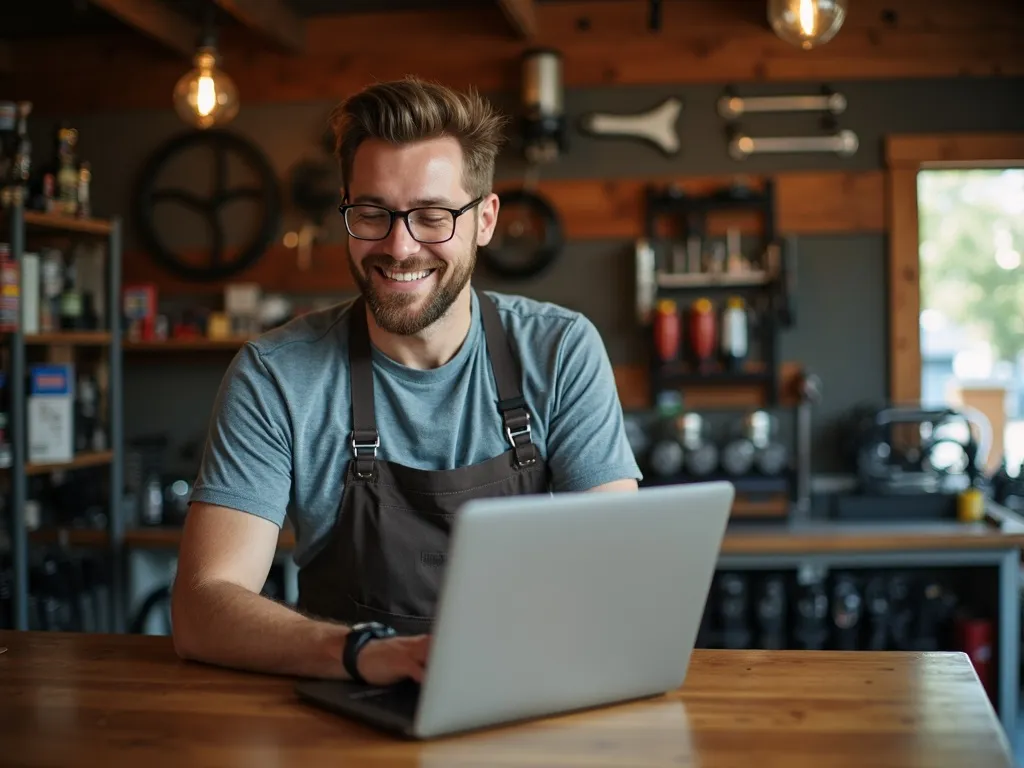 Shop owner reviewing a new website — what working with us looks like